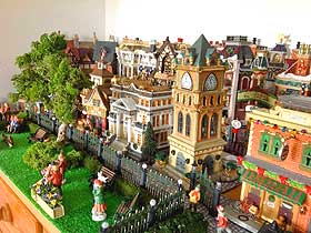 Photo of Lemax houses being used to create a summer village display